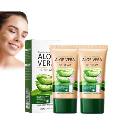 BB cr me de maquillage l'aloe vera cr me anti-cernes BB longue dur e et couvrante apaisante pour la peau matifiante pour un teint parfait v g talienne et test e dermatologiquement (naturel) Naturel.
