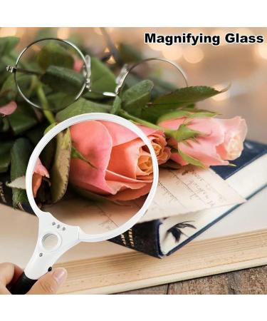 Portable with Light Large LED Illuminated Magnifier Lightweight Handheld with 3 LED Lights for Reading Inspection Exploring Seniors Full of Stars - Buy Online on GoSupps.com