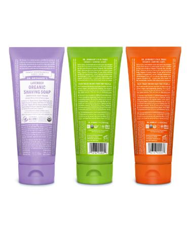Dr. Bronner's Organic Shaving Soap Variety Pack - Lavender, Tea Tree, Lemongrass - 7oz, 3-Pack - Buy Online on GoSupps.com
