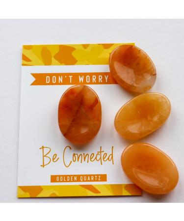 Golden Quartz Crystal Worry Thumb Stone Meditation Spiritual Stress Relief Gift Birthday Stocking Filler Healing Energy Reiki Chakra - Buy Online on GoSupps.com