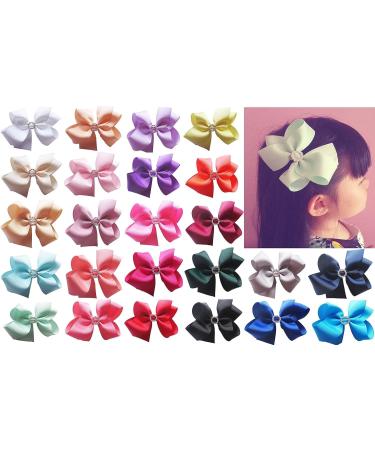 1Pc Royal Blue 5 Inches Girls Large Rhinestone Grosgrain Hair Bow Alligator Clip Clips and Barrettes - Buy Online on GoSupps.com