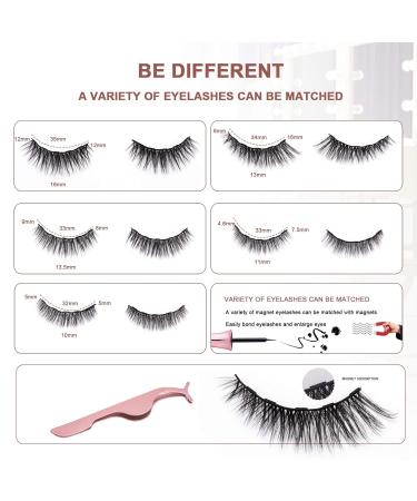Mimore Magnetic Eyelashes Kit - 5 Pairs of Ultra-Thin 3D Lashes with Waterproof Eyeliner Reusable & Natural Look - Buy Online on GoSupps.com