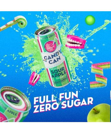 Birthday Cake Bubblegum Cotton Candy Marshmallow Flavour Rocket Ice Lolly Sour Apple Flavours Sugar Free Candy Can Drink - 330ml |Pick your Favourite Flavour & Number of Cans - Buy Online on GoSupps.com