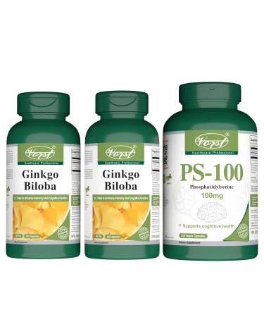 VORST Ginkgo Biloba Extract x 2 Bottles and Phosphatidylserine (PS 100) x 1 Bottle