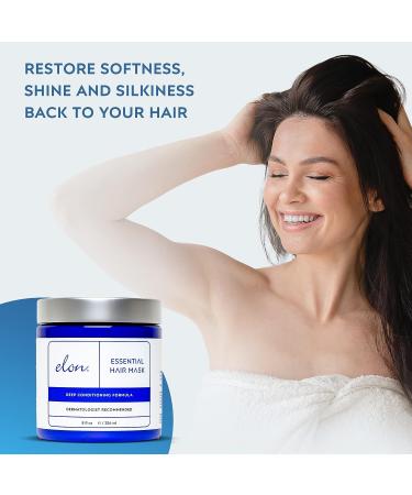 Elon Essentials Deep Conditioning Hair Mask - Hydrating Treatment with Shea Butter, Biotin, Argan & Coconut Oil - Restores Shine & Silkiness - 8 oz - Buy Online on GoSupps.com