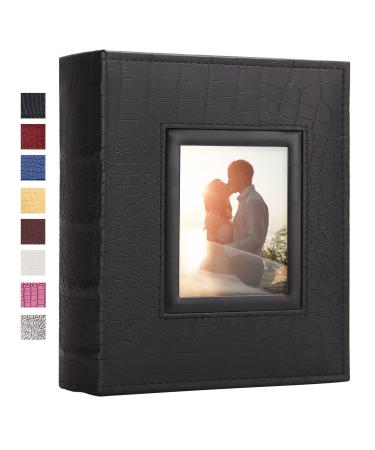 Vienrose Photo Album for 200 4x6 Photos Leather Cover Extra Large Capacity Picture Book for Family Wedding Anniversary Baby Vacation Black 200 Pockets