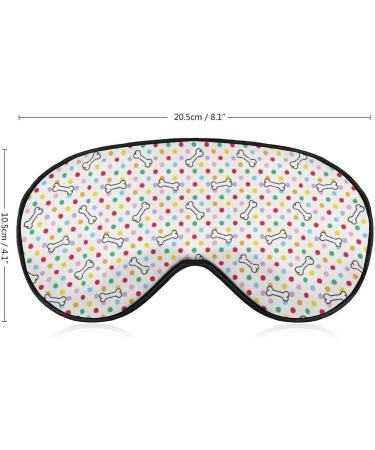 Colorful Dog Bone & Polka Dot Sleep Mask for Women - Adjustable Eye Shades with Elastic Strap - Buy Online on GoSupps.com