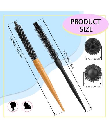 Professional Mini Hair Dryer Brush Set - 2 Piece Round Styling Brush for Thin Hair & Beard - Black & Yellow - Buy Online on GoSupps.com