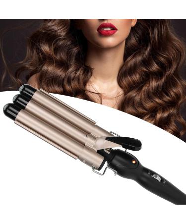 JTLB 3 Barrel Curling Iron Wand Adjustable Hair Curler Waver Crimper Hair Styling Tool 110V 240V (Gold 22mm) US Plug Gold 22mm - Buy Online on GoSupps.com