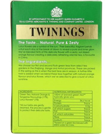 Twinings Green Tea Orange & Lotus Flower 20 Teabags - Pack of 3 - Buy Online on GoSupps.com