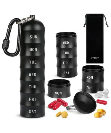 Stacking Keychain Pill Box Portable Medicine Organizer Pill Box Portable Pill Organizer Sturdy Pill Boxes Waterproof Pill Box Home Outdoor Available Vitamins Fish Oil Trinkets Etc.