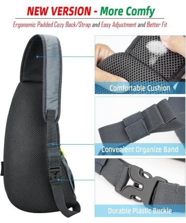 Gisdanchz Waterproof Nylon Sling Bag - Lightweight Chest Backpack for Men & Women | Ideal for Sports & Travel - Light Grey 41x21x10cm - Buy Online on GoSupps.com