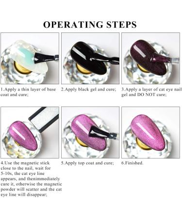 Cat Eye Gel Nail Polish Set Soak Off UV LED Light Starry Sky Effect Magic Gel Nail Polish Kit Manicure Nail Art Gift Kit 6 Colors Free Magnet Stick Galaxy - Buy Online on GoSupps.com