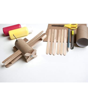 Makerstep 200 Natural Wood Craft Popsicle Sticks | 4.5 Inch Waxing Spatulas, Epoxy Resin Stirring, Ice Cream Candy Making | Smooth Splinter-Free Wooden Wax Sticks for Crafts and Garden Markers - Buy Online on GoSupps.com