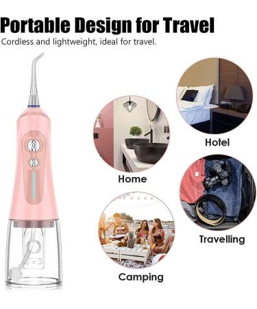 GeRRiT Professional Cordless Water Flosser - Portable Dental Oral Irrigator with 320ML Tank Rechargeable IPX7 Waterproof 6 Modes & 4 Jet Tips for Home & Travel - Buy Online on GoSupps.com