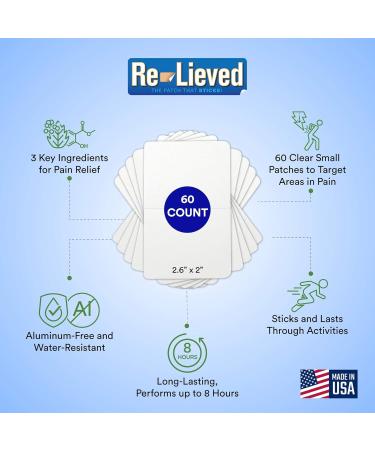 Re-lieved 3-in-1 Pain Relief Patches - Organic Natural Ingredients - 60 Count - Buy Online on GoSupps.com