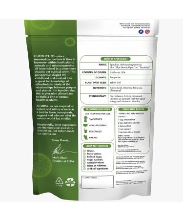 MRM Raw Spirulina Powder 8.5 oz - Organic Superfood for Energy & Nutrition - Buy Online on GoSupps.com