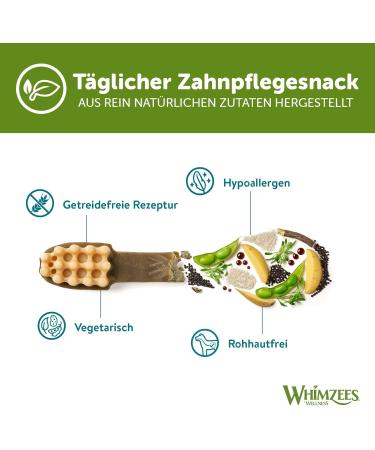 WHIMZEES By Wellness Toothbrush for Very Small Dogs | Natural Grain-Free Dental Chew Sticks | 48 Count Size XS - Best International Shipping - Buy Online on GoSupps.com