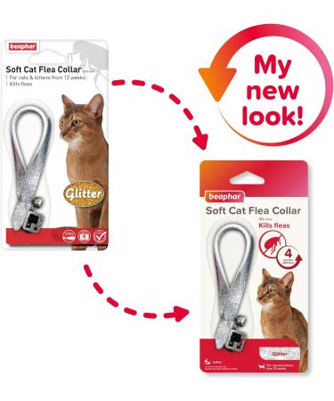 Beaphar Soft Flea Collar for Cats Kills Fleas For up to 4 Months Veterinary Medicine Adjustable With Safety Mechanism For Cats From 12 Weeks of Age 1 x Glitter Collar Colours May Vary - Buy Online on GoSupps.com