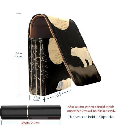 Travel Lipstick Organizer Case | Portable Makeup Bag with Mirror | Bear Moon Forest Tree J004v2prih - Shop Now - Buy Online on GoSupps.com