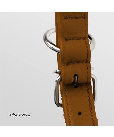 Collardirect Handmade Round Leather Dog Collar - Soft Padded Real Leather - Adjustable for Small & Large Dogs Puppies & Cats - Colors: Black Pink Red Purple Blue Brown (15-18 cm) - Buy Online on GoSupps.com