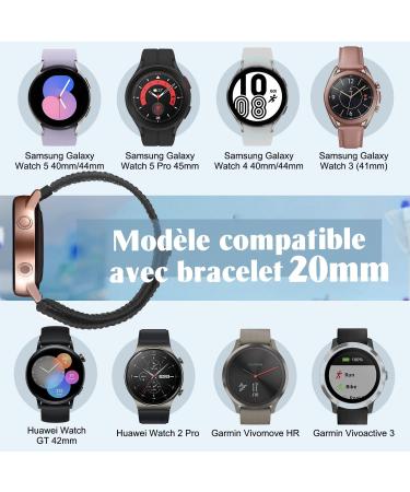 Vodtian 20mm Nylon Bracelet for Samsung Galaxy Watch 6/5/4 & Garmin Vivoactive3/5 - Durable Sports Band for Men & Women - Black - Buy Online on GoSupps.com