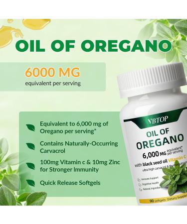 Oregano Oil with Black Seed Oil Vitamin C and Zinc 4-in-1 formula Naturally Contains Carvacrol and Thymol antioxidant and immune-boosting benefits and support digestion | Non-GMO | 90 Softgels 1 Bottle - Buy Online on GoSupps.com