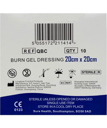10x Large 20cm x 20cm Non-Adherent Burn Wound Dressing Pads for First Aid - Buy Online on GoSupps.com
