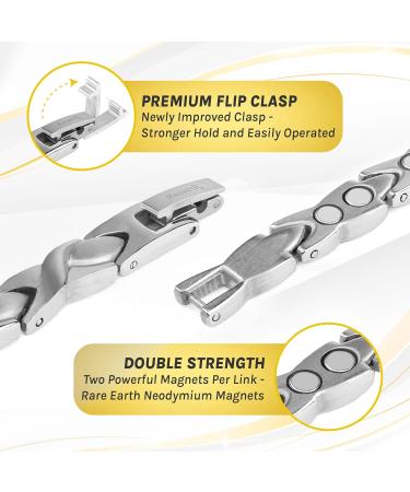 MagnetRX Ultra Strong Magnetic Anklet for Women | Titanium Magnetic Anklet in Silver | Shop Now for Premium Magnetic Jewelry - Buy Online on GoSupps.com