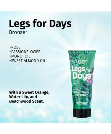 Hempz Legs for Days Beach Ready Bronzer - Moisturizing Self-Tanning Lotion for Tanning Beds & Beach, 6 fl oz - Buy Online on GoSupps.com