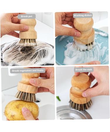 Eco-Friendly Wooden Dish Brush | Effective Dish Scrubber for Easy Dishwashing - Buy Online on GoSupps.com