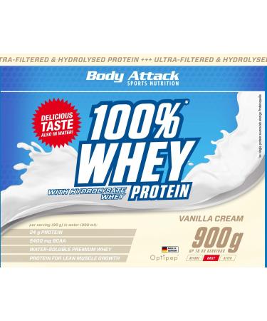 Buy Body Attack 100% Whey Protein Vanilla - 900g | Premium International Shipping - Buy Online on GoSupps.com