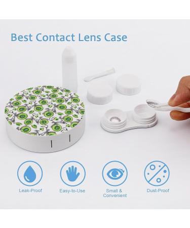Kiwi Bike Cute Contact Lens Case Portable Round Storage Box Kit with Mirror for Travel & Daily Outdoor Use - Buy Online on GoSupps.com