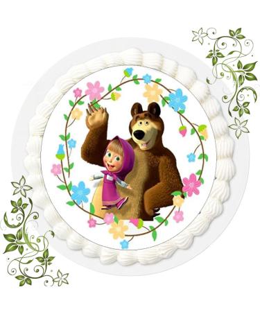 Fondant Cake Topper Birthday Masha and He Bear AMA 30