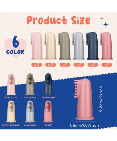 12-Piece Silicone Baby Finger Toothbrush Set for Newborns - Soft Oral Care for Infants and Toddlers | Teething Care | BPA-Free | 6 Colors - Buy Online on GoSupps.com