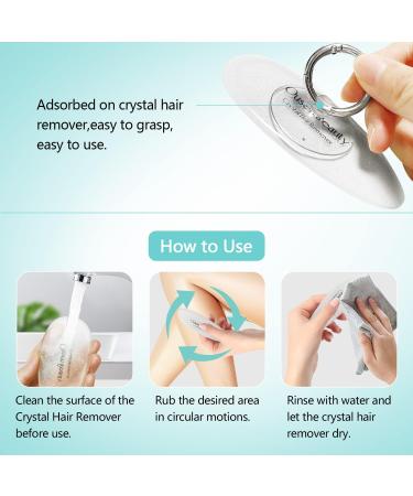 Crystal Hair Remover for Women Men - Painless Exfoliation & Hair Removal Stone - Reusable & Washable - Soft Smooth Silky Skin - Suitable for Arms, Legs, Back & Body - Buy Online on GoSupps.com