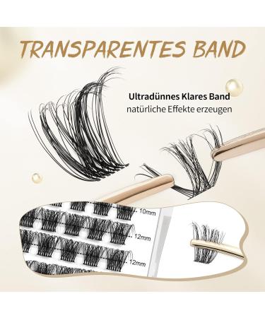 QueWel 72-Pack D Curl Individual Eyelash Clusters DIY Eyelash Extensions 8-16mm | Wide Foundation for Gorgeous Eye Makeup - Buy Online on GoSupps.com