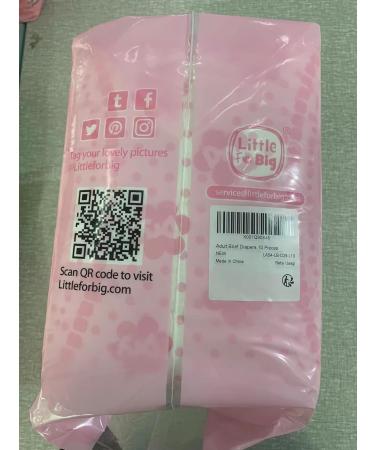 LittleForBig Adult Printed Diaper 10 Pieces - Baby Usagi Pink L - Large 36-48 - Buy Online on GoSupps.com