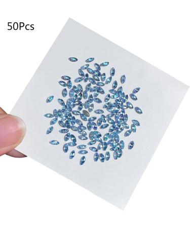 FEIlei 50Pcs Horse Eye Nail Rhinestones Flat Back Nail Gems DIY Nail Art Decorations - Buy Online on GoSupps.com