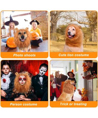 Vivifying Dog Costume Lions Mane | Adjustable Dog Wig with Ears for Medium & Large Dogs - Brown - Buy Online on GoSupps.com