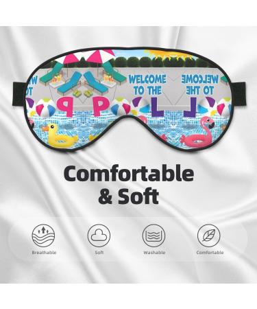 Flamingo Swimming Pool Eye Mask | Soft Elastic Adjustable Sleep Mask for Men & Women - Buy Online on GoSupps.com
