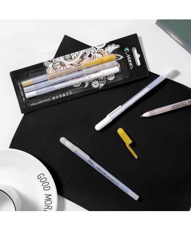 RVOGJP 3 Colors Gel Pen Set - Fine Tip Sketching Pens for Illustration and Drawing - Black Paper Drawing and Adult Coloring - Pack of 3 (White, Gold, Silver) - Buy Online on GoSupps.com