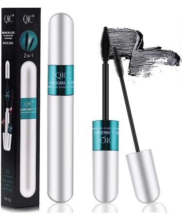 Lash Cosmetics Mascara Extension Fiber Lash Cosmetics Mascara 4d Silk Fiber Lash Mascara 2 In 1 Thrive Mascara for Natural Lengthening and Thickening Effect (2PCS)