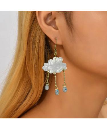 Shop Feyley Acrylic Rain Cloud Earrings | Handmade Teardrop & Cute Cloud Designs for Stylish Looks - Buy Online on GoSupps.com