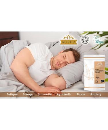 Ausha Organic Ashwagandha Powder 500g - Anxiety Stress Relief Sleep Aid | Premium Quality for Energy & Wellness - 1 Pack - Buy Online on GoSupps.com
