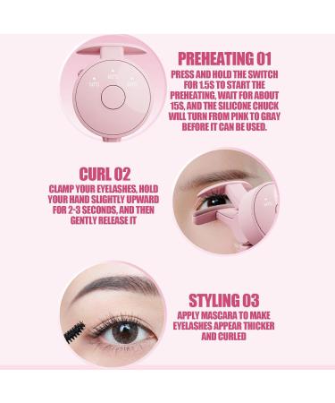 Heated Eyelash Curler 2024 New Electric Eyelash Curler 230mAh Rechargeable Wide Angle Heated Lash Curler with 3 Heating Long Lasting Eyelash Curler Heated for Travel White - Buy Online on GoSupps.com