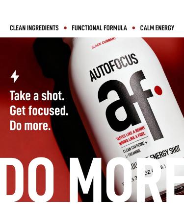 AUTOFOCUS 2oz Energy Shot Natural Focus Shot with Coffee Fruit & L-Theanine Clean Caffeine Brain Booster Productivity Energy Shot for Work & Study Black Currant Flavor (Pack of 12 Cans) - Buy Online on GoSupps.com