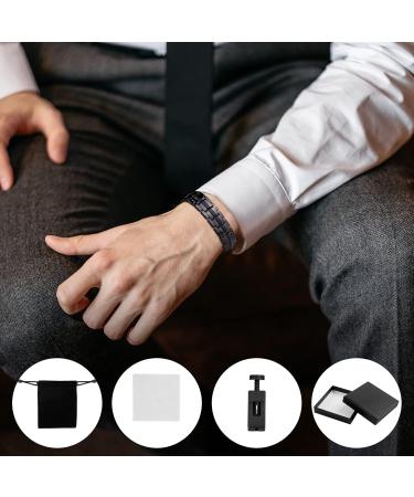 Flintronic Magnetic Arm Band - Titanium Power Bracelet for Arthritis Relief | Men's Magnetic Therapy Bracelet with Double Magnets & Removal Tool #3 Black - Buy Online on GoSupps.com