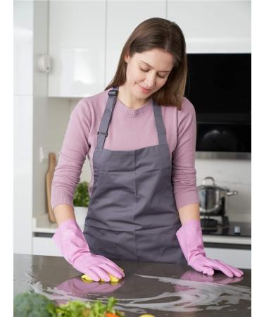 Lanon Wahoo Reusable Household Gloves - 3 Pairs Skin-Friendly Cotton Interior Mauve & Pink Ideal for Kitchen Work & Cleaning Size S - Buy Online on GoSupps.com