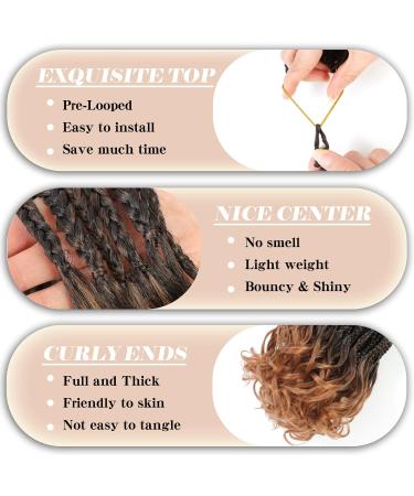16 French Curl Crochet Braids: 8 Pack Goddess Box Braids in T1B/30 - Synthetic Hair Extensions - Buy Online on GoSupps.com